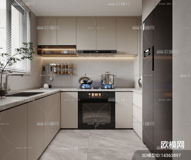 KITCHEN SETS – VRAY / CORONA – 3D MODEL – 1492 - thumbnail 1