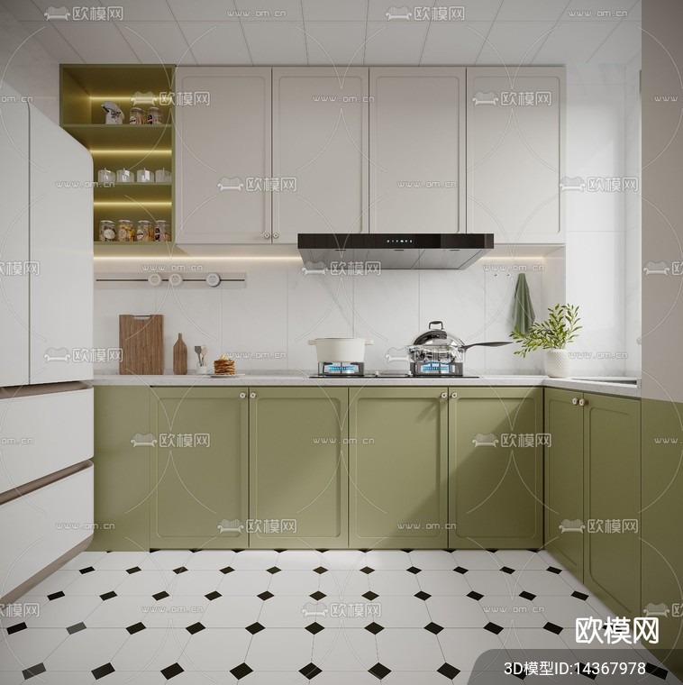 KITCHEN SETS – VRAY / CORONA – 3D MODEL – 1503 - thumbnail 1