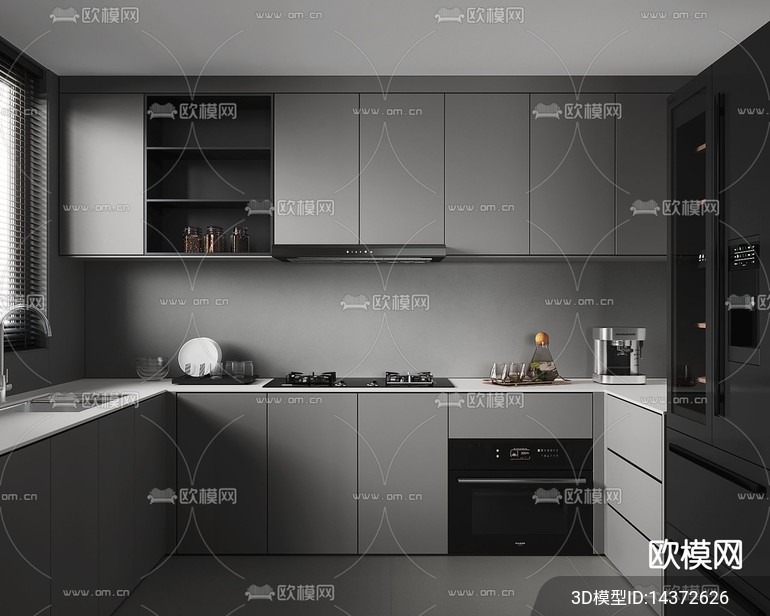 KITCHEN SETS – VRAY / CORONA – 3D MODEL – 1512 - thumbnail 1