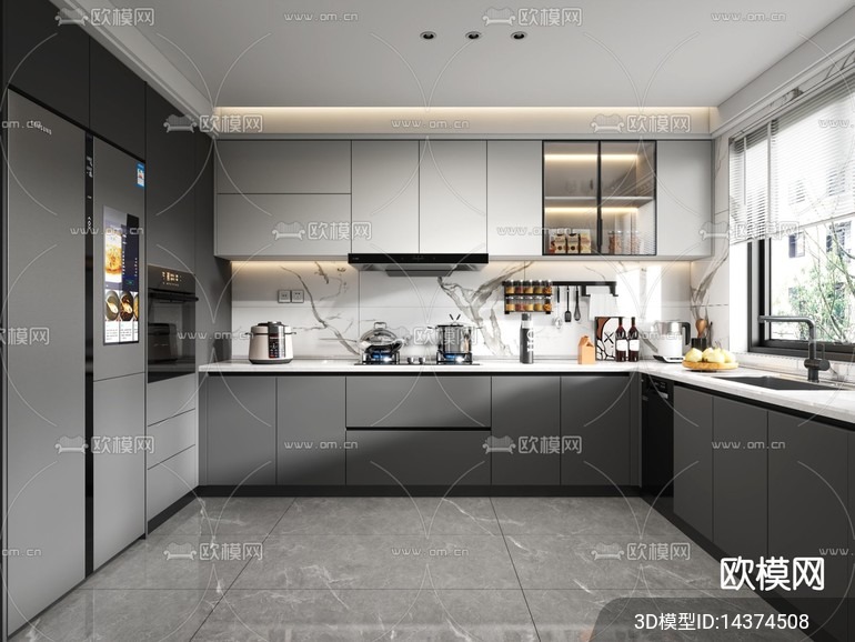 KITCHEN SETS – VRAY / CORONA – 3D MODEL – 1519 - thumbnail 1