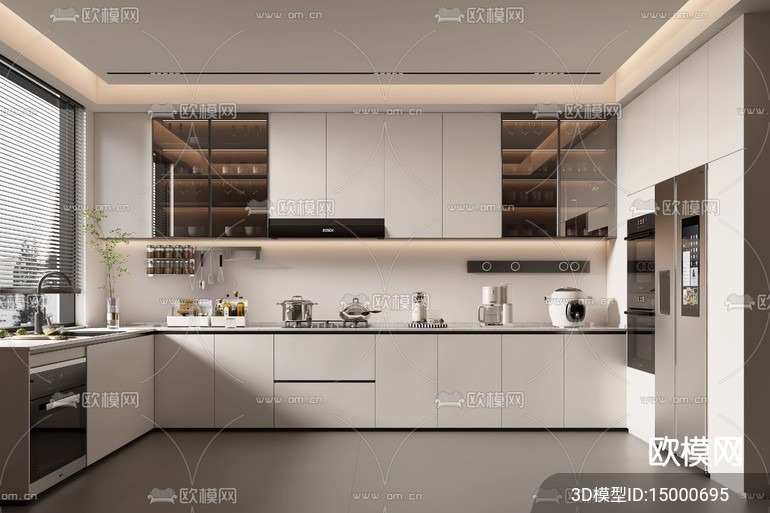 KITCHEN SETS – VRAY / CORONA – 3D MODEL – 1536 - thumbnail 1