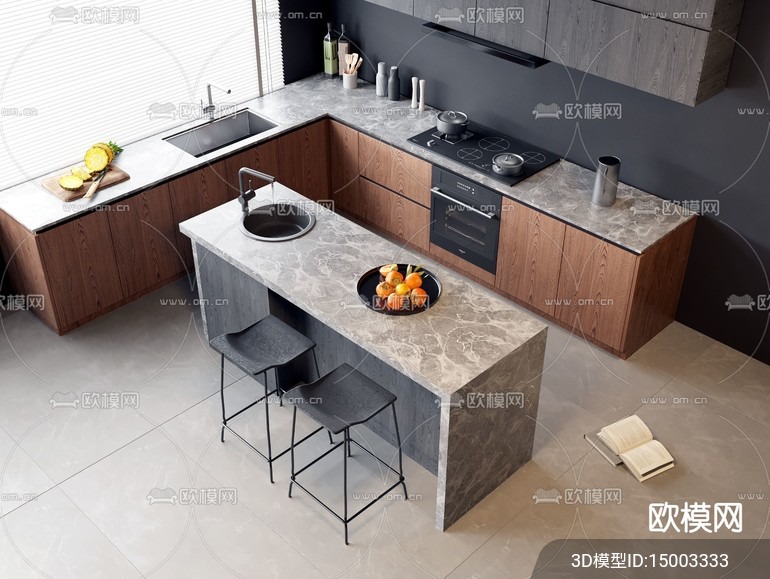 KITCHEN SETS – VRAY / CORONA – 3D MODEL – 1541 - thumbnail 1