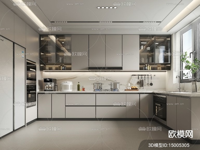 KITCHEN SETS – VRAY / CORONA – 3D MODEL – 1543 - thumbnail 1