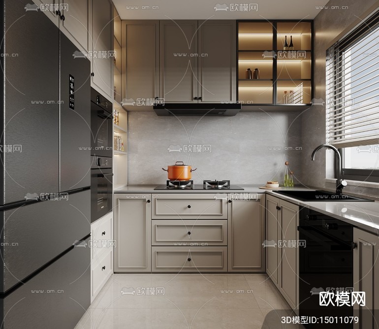 KITCHEN SETS – VRAY / CORONA – 3D MODEL – 1556 - thumbnail 1