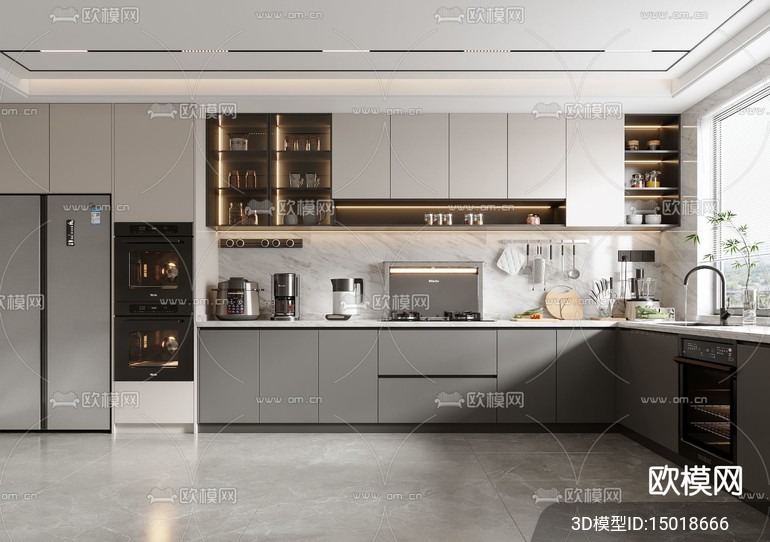 KITCHEN SETS – VRAY / CORONA – 3D MODEL – 1564 - thumbnail 1