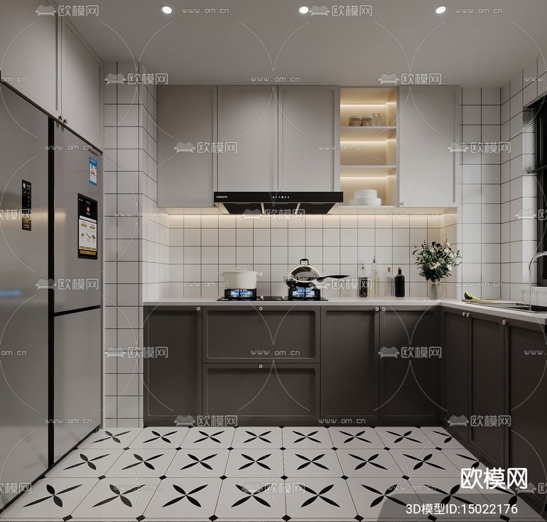 KITCHEN SETS – VRAY / CORONA – 3D MODEL – 1572 - thumbnail 1