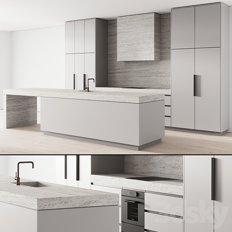 111 modern kitchen 08 zephyr and stone 3DS Max Model - thumbnail 3