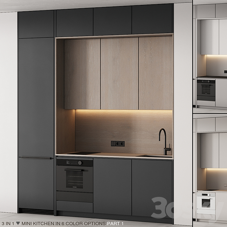 235 modern kitchen 13 mini kitchen 02 PART 1 3DS Max Model - thumbnail 3