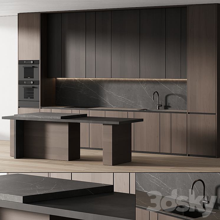 241 modern kitchen 14 minimal modern kitchen with island 05 3DS Max Model - thumbnail 3