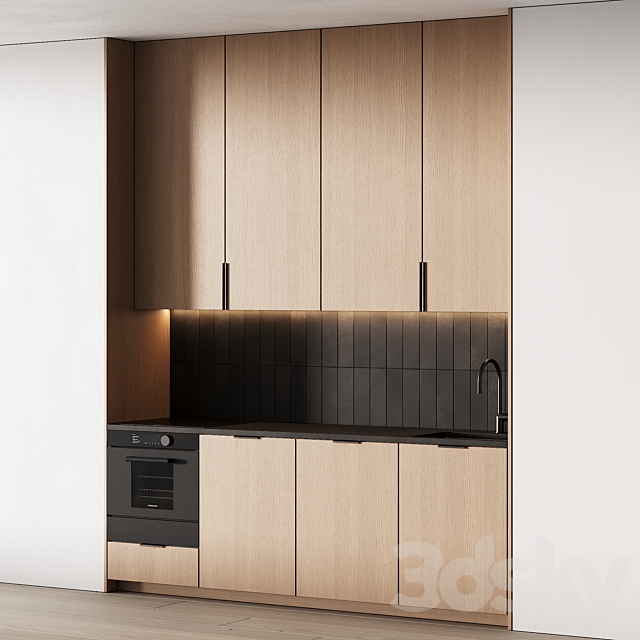 452 modern kitchen 17 mini kitchen 04 wood japandi in 2 options 3DS Max Model - thumbnail 3