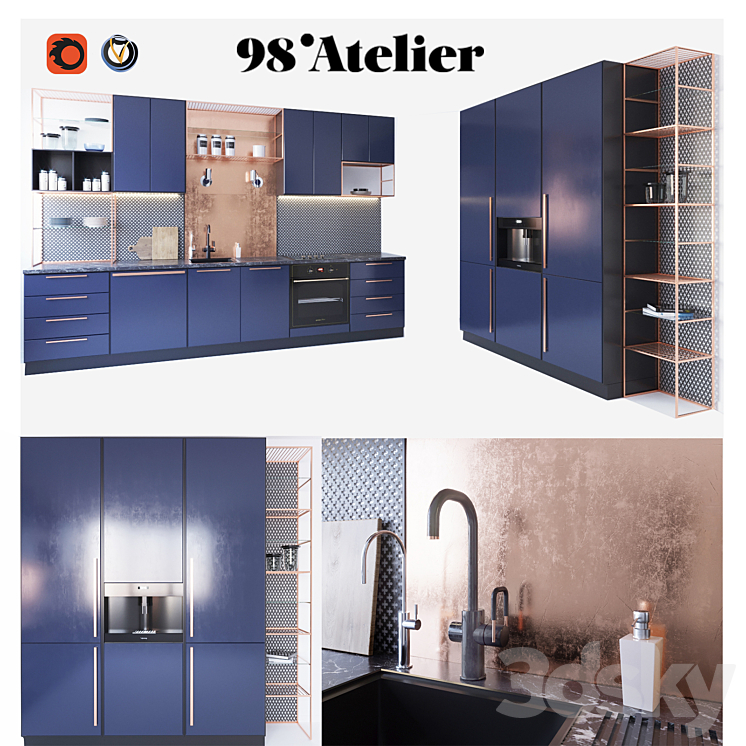 98’Atelier Kitchen 3DS Max - thumbnail 1