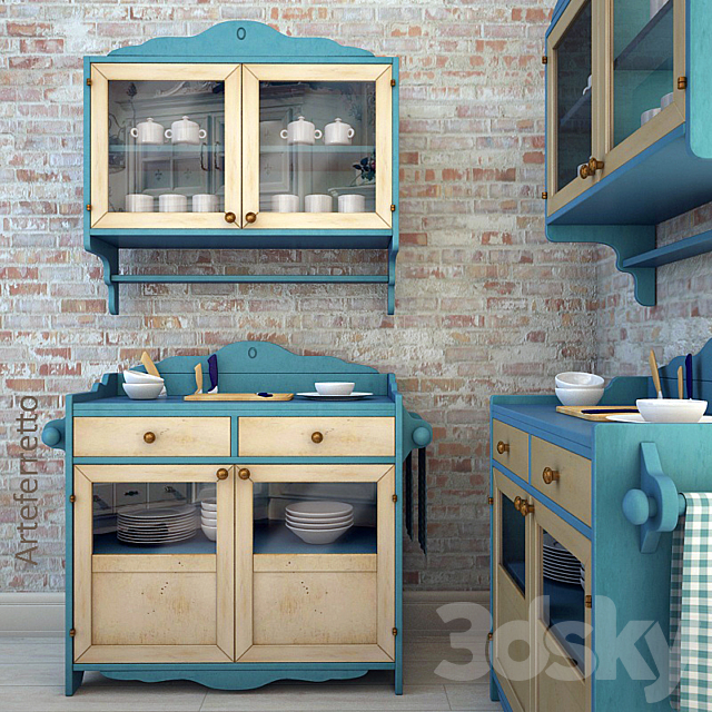 arteferretto cabinet and wall cabinet 3ds Max - thumbnail 1