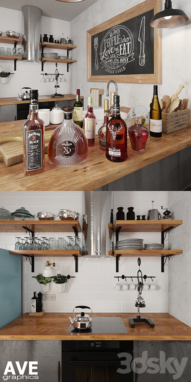 AVE Kitchen bar volume 3DSMax File - thumbnail 2