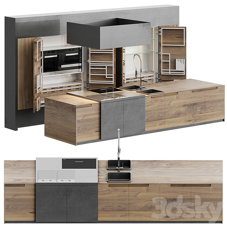 AVE Toncelli Essence Kitchen & Miele 3DS Max - thumbnail 2