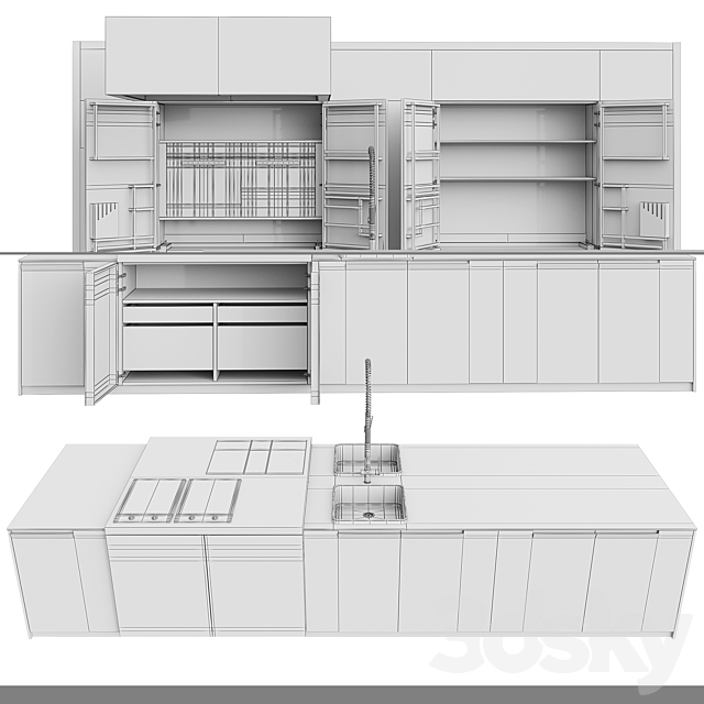 AVE Toncelli Essence Kitchen & Miele 3DSMax File - thumbnail 4