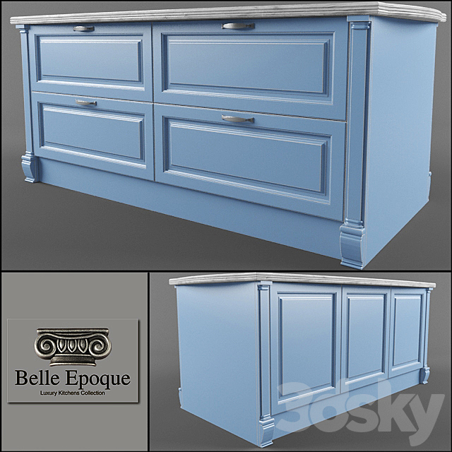 Belle-Epoque + Kitchen Island 3DS Max Model - thumbnail 3