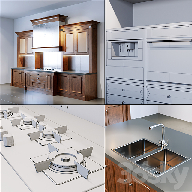 Boston Kitchen FM Bottega d’Arte Factory 3DS Max Model - thumbnail 2