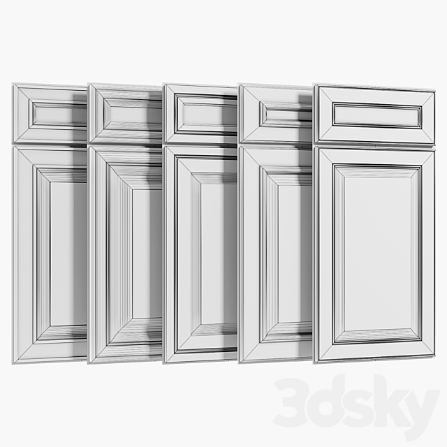 Cabinet Doors Set 1 3DS Max Model - thumbnail 2