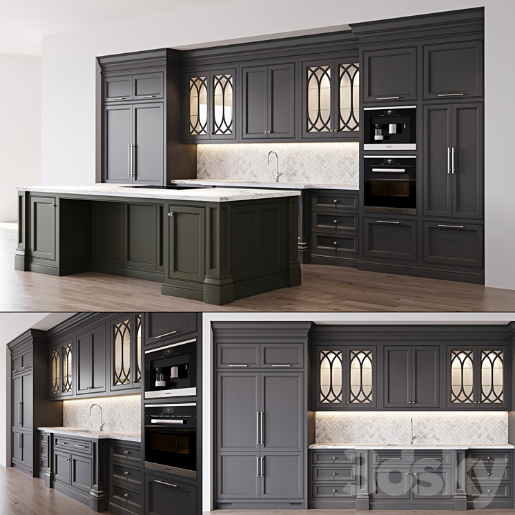 Classic kitchen 2 3DS Max - thumbnail 1