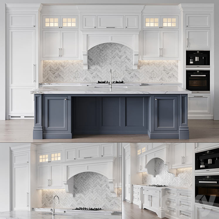 Classic kitchen 3 3DS Max Model - thumbnail 1