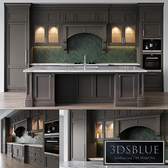 Classic kitchen 4 3DS Max - thumbnail 3