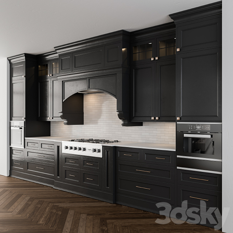 Classic kitchen dark 3DS Max - thumbnail 1