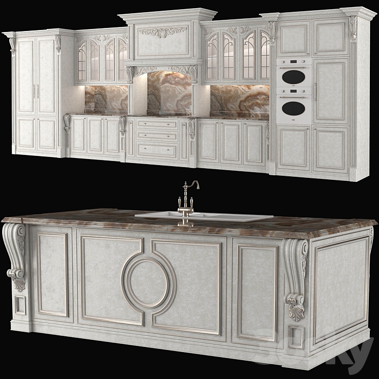 classical kitchen 3 3DS Max - thumbnail 1