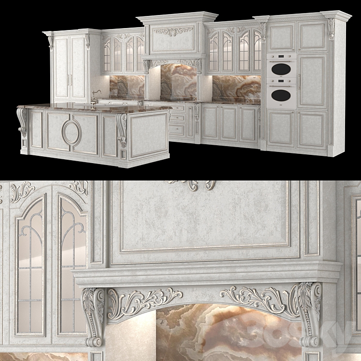 classical kitchen 3 3DS Max - thumbnail 2