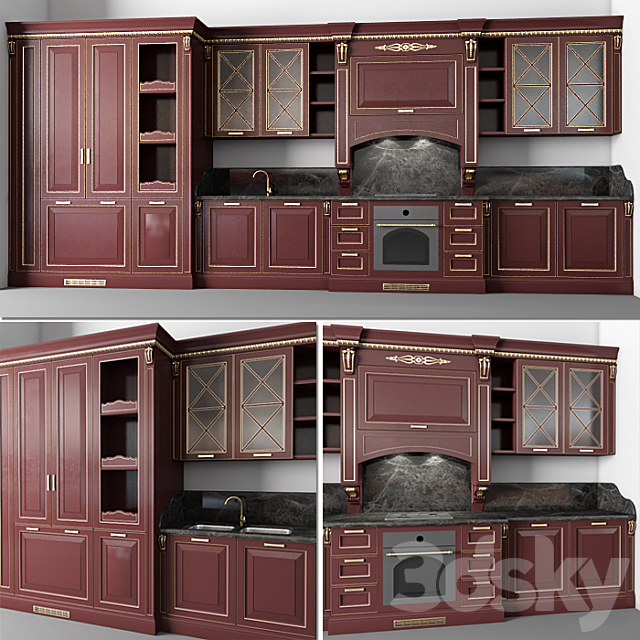 Classical kitchen 3DSMax File - thumbnail 1