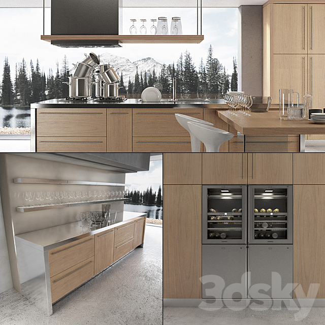 Contemporary kitchen 02 3DS Max Model - thumbnail 2