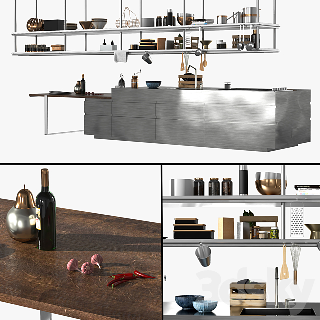 CONVIVIUM ARCLINEA Kitchen 3DS Max Model - thumbnail 1