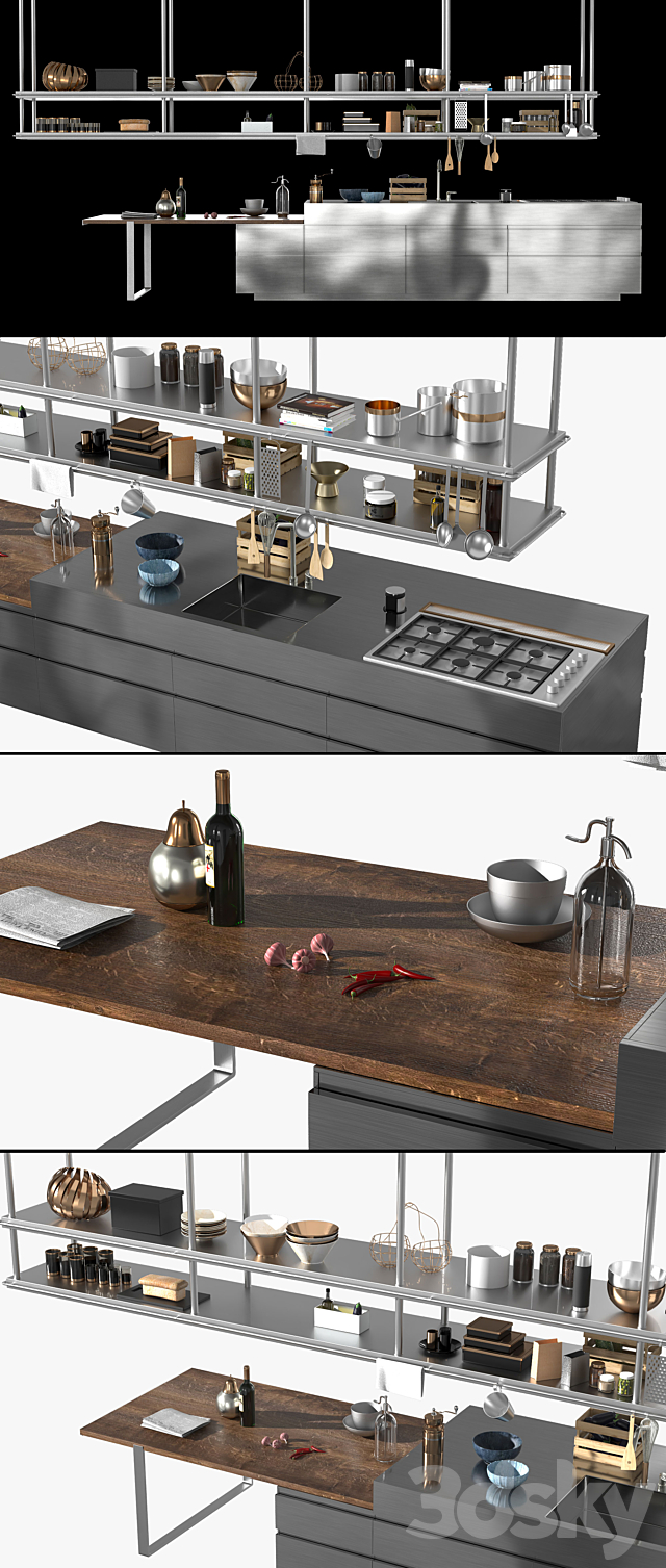 CONVIVIUM ARCLINEA Kitchen 3DS Max Model - thumbnail 2