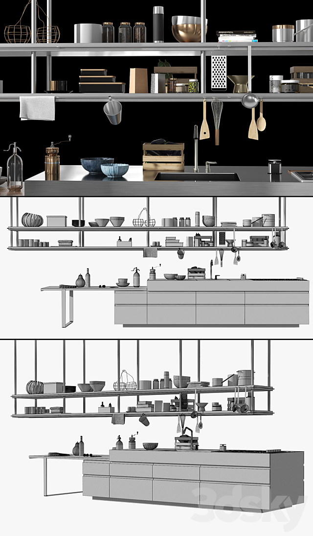 CONVIVIUM ARCLINEA Kitchen 3DS Max Model - thumbnail 3