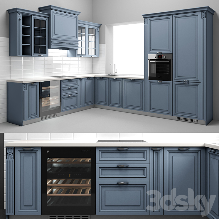 Corner kitchen 3DS Max - thumbnail 1