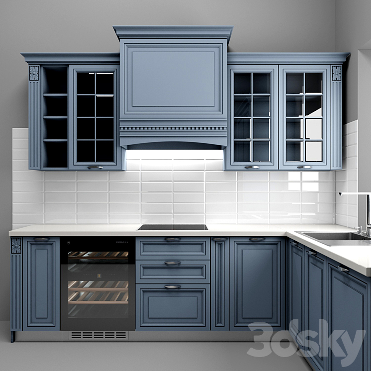 Corner kitchen 3DS Max - thumbnail 2