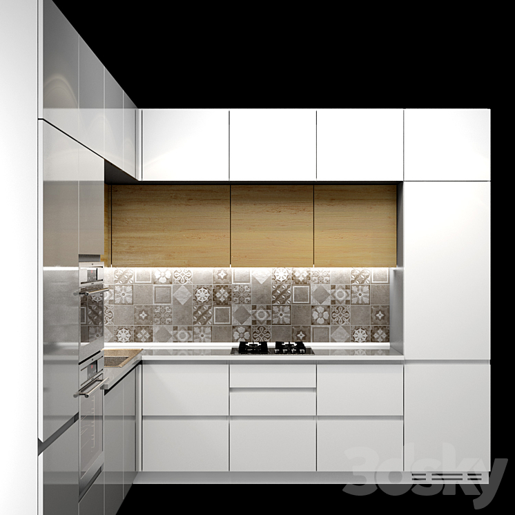 Corner kitchen 3DS Max - thumbnail 2