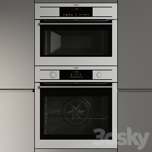 Corner kitchen in dark colors 3ds Max - thumbnail 2