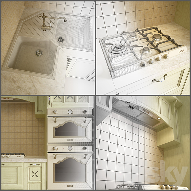 Corner kitchen “Provence” 3DSMax File - thumbnail 2