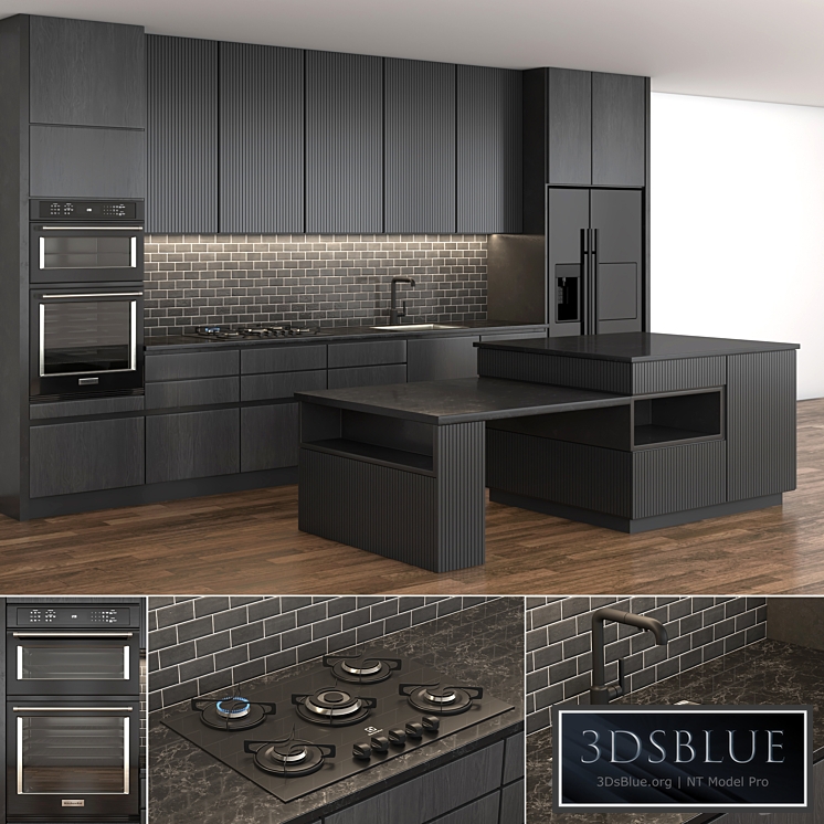 Dark kitchen 3DS Max - thumbnail 3