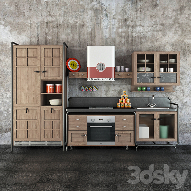 Dialma Brown Workshop kitchen 3DS Max - thumbnail 1