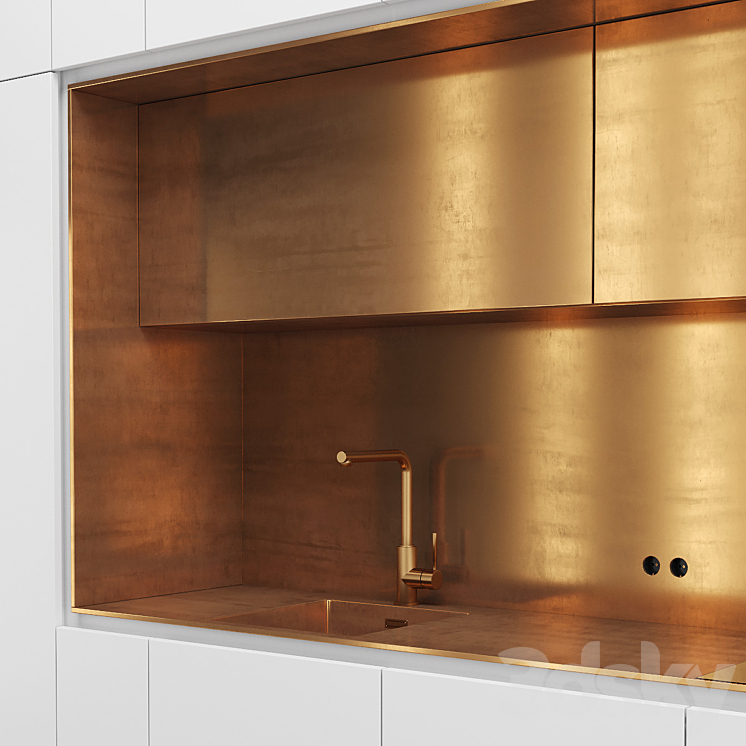 Direct NEL kitchen with brass 3DS Max - thumbnail 2