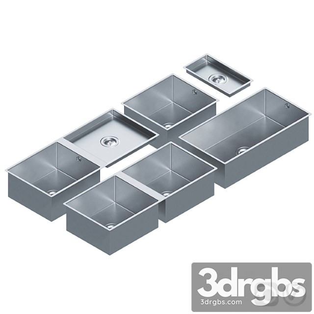 Stainless steel sinks by dornbracht set 02 - thumbnail 1