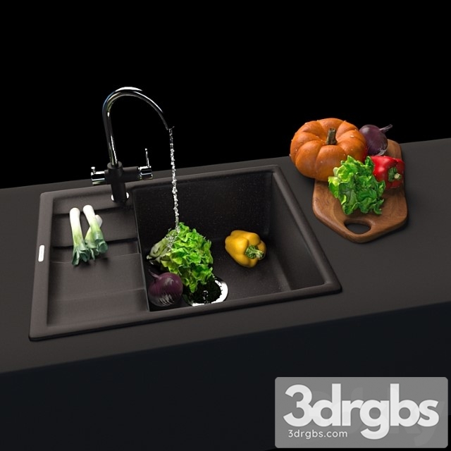 Anthracite kitchen 3dsmax Download - thumbnail 1