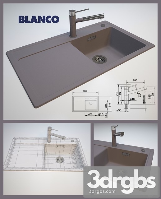 Blanco Zenar Xl 45 S F Blanco Alta S Compact 3dsmax Download - thumbnail 1