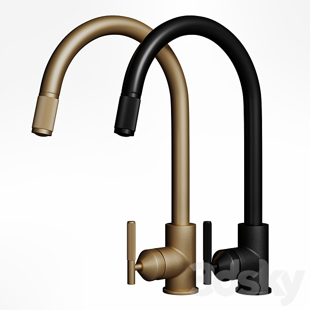 Buster & Punch Kitchen Tap Linear with spray 3DS Max Model - thumbnail 2