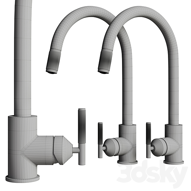 Buster & Punch Kitchen Tap Linear with spray 3DS Max Model - thumbnail 4