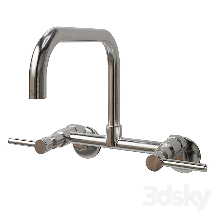 CONCORD TWO-HANDLE 2-HOLE WALL MOUNT KITCHEN FAUCET(KS813SB) 3DS Max Model - thumbnail 1