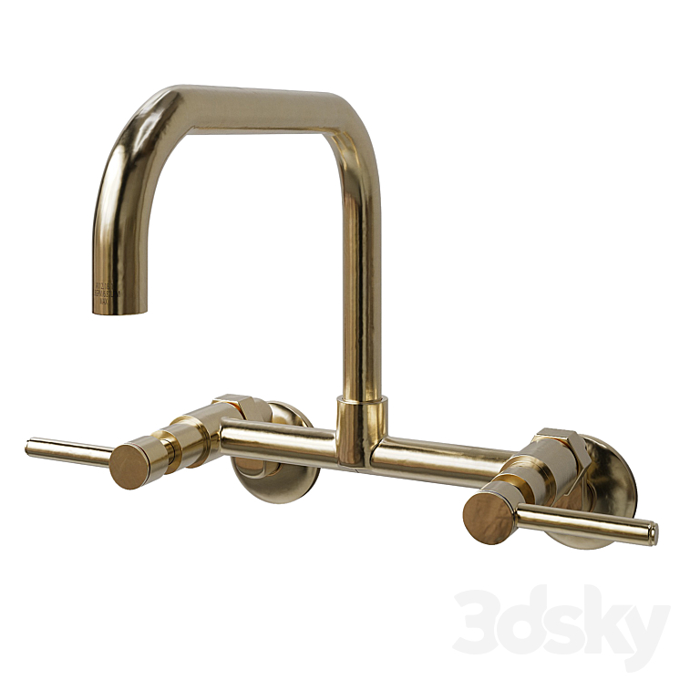 CONCORD TWO-HANDLE 2-HOLE WALL MOUNT KITCHEN FAUCET(KS813SB) 3DS Max - thumbnail 2
