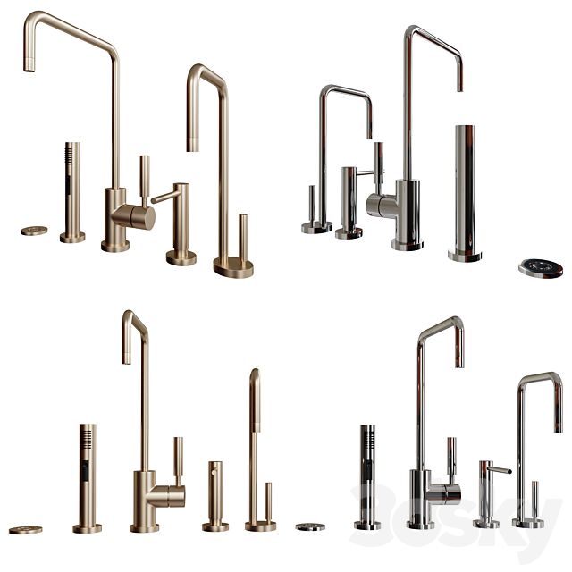 Dornbracht Kitchen Faucet Set 01 3DS Max Model - thumbnail 2