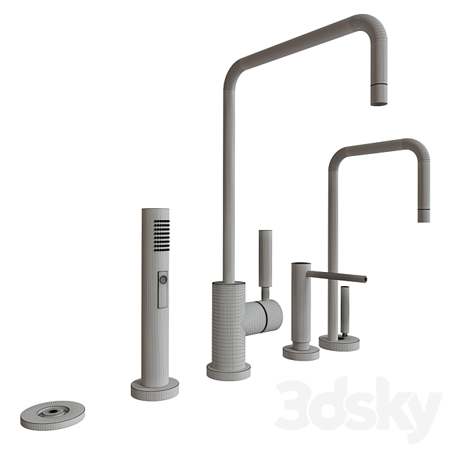 Dornbracht Kitchen Faucet Set 01 3DS Max Model - thumbnail 3